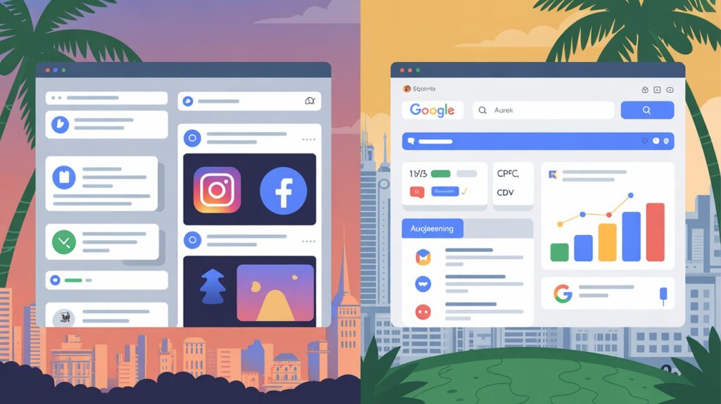 Meta Ads vs Google Ads in Kerala advertising strategy by Breathe Innovations